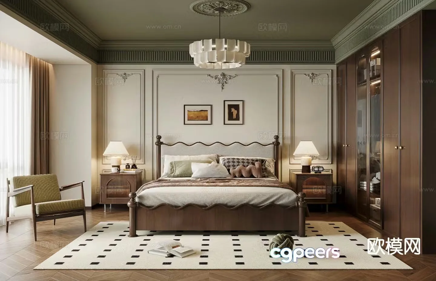 French bedroom master bedroom 3d model