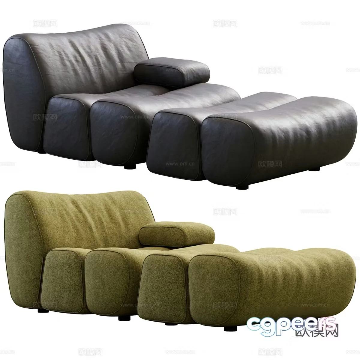 Modern Italian Poliform Ernest Armchair 3d Model