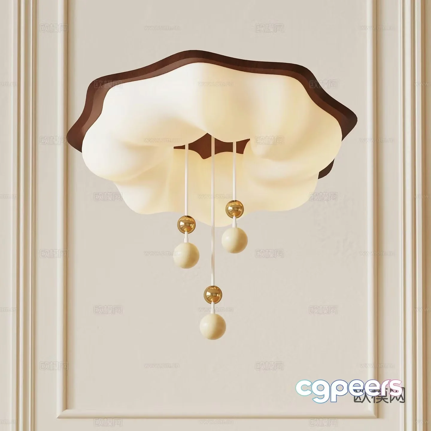 Modern French Ceiling Light Creamy Air Ceiling Light Children Ceiling Light 3D Model