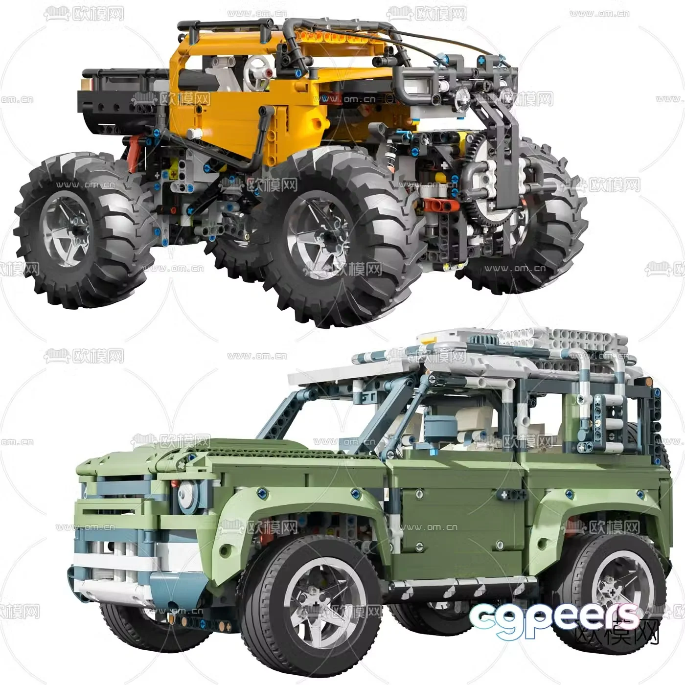 Modern lego toy car 3d model