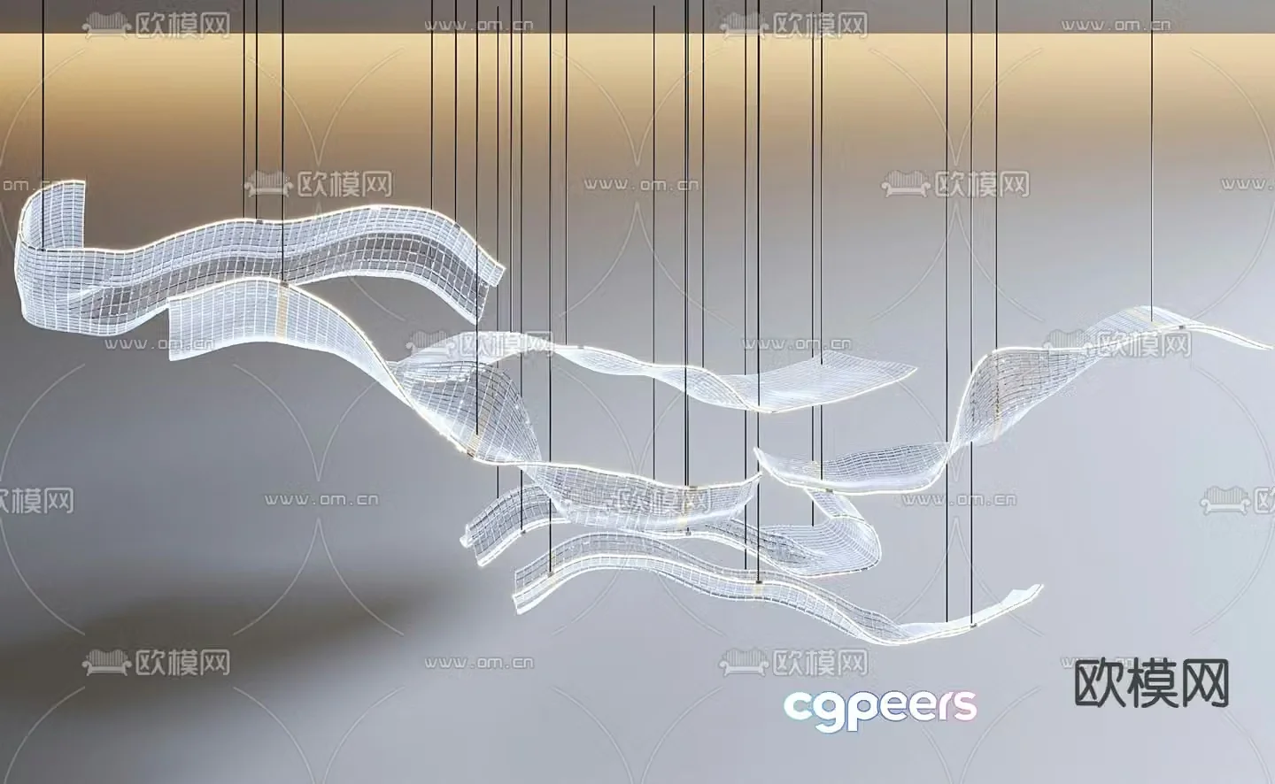 Modern art chandelier crystal chandelier 3d model