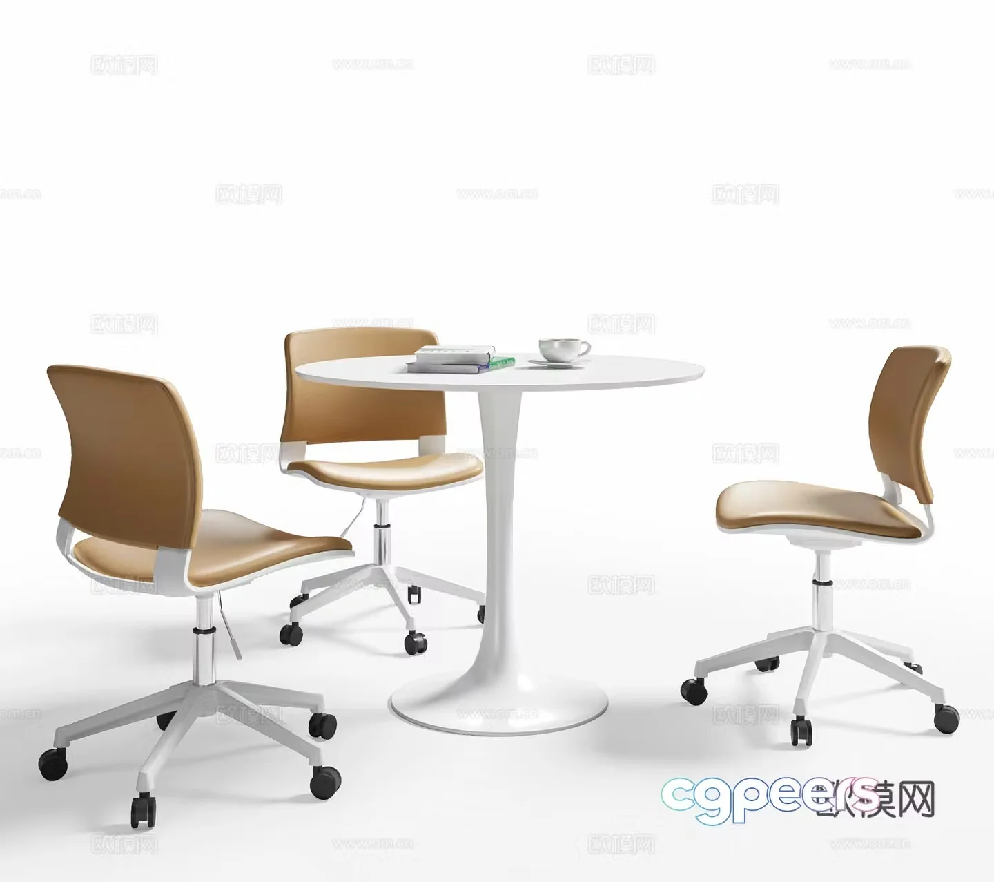 Modern casual table and chairs negotiation table and chairs chairs round table and chairs office desk and chair 3d model