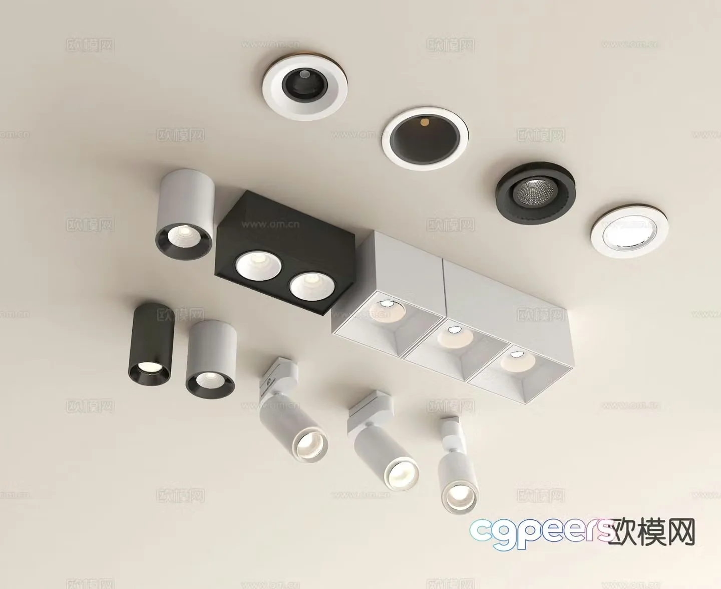 track light downlight spotlight 3d model