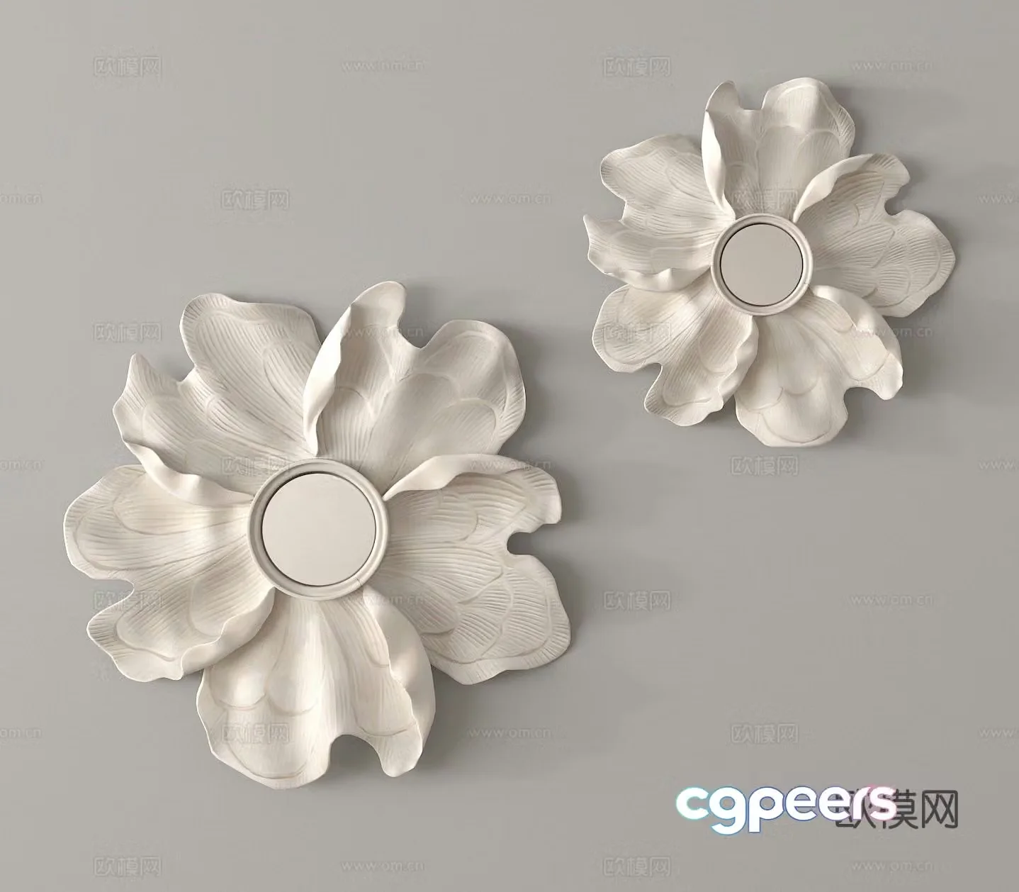 Gypsum flower Gypsum wall decoration Gypsum carving Gypsum pendant 3D model