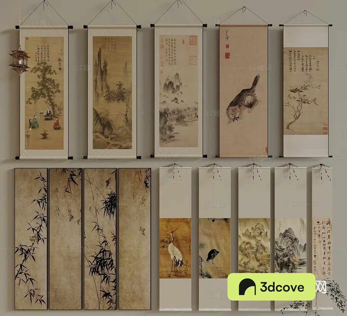 Song style landscape painting New Chinese style hanging painting Landscape painting Calligraphy and painting Ink painting Decorative painting Hanging painting