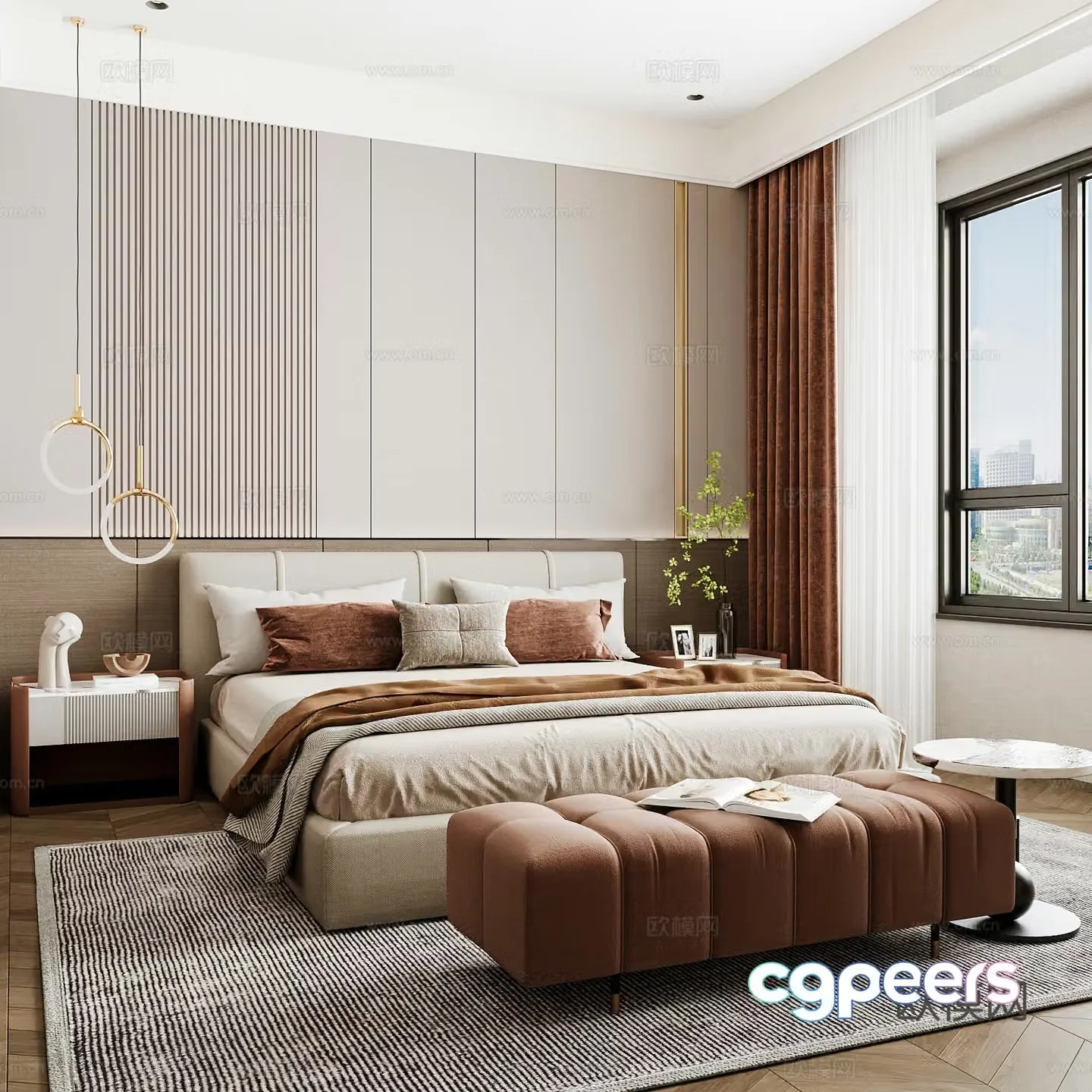 Modern home bedroom Modern bedroom Italian bedroom Simple bedroom Italian bed 3d model