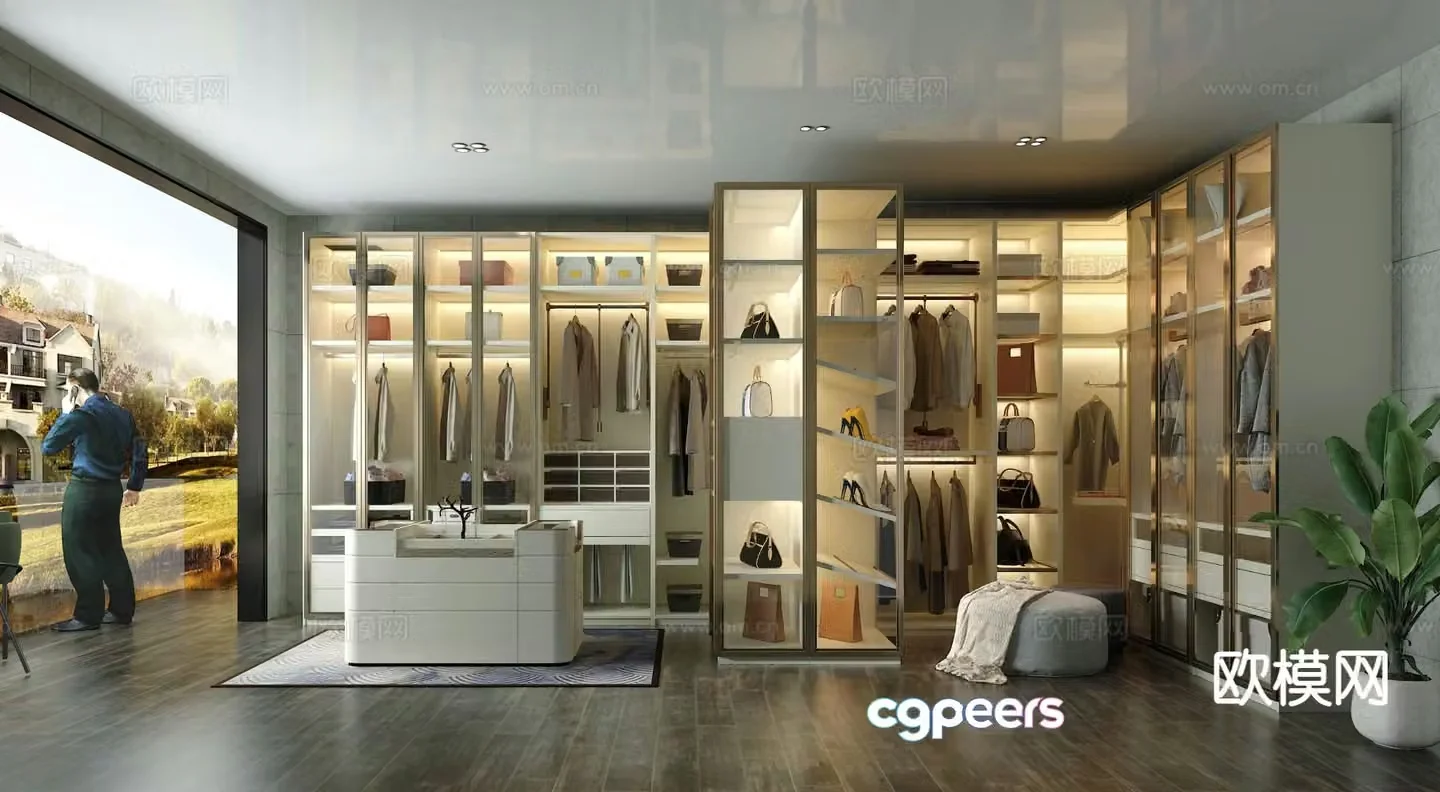 Modern cloakroom 3d model