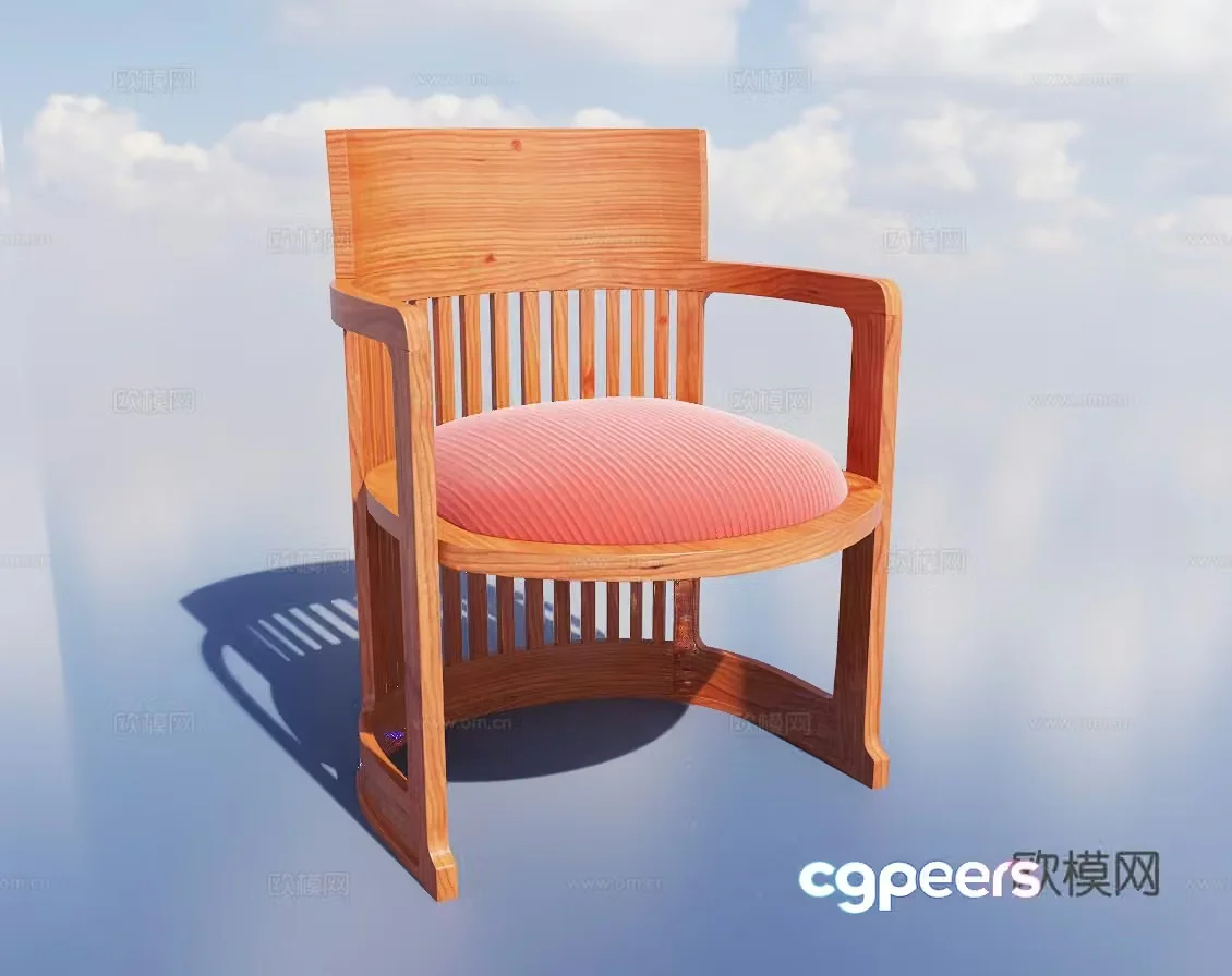 New Chinese style stool chair dining chair solid wood chair 3d model