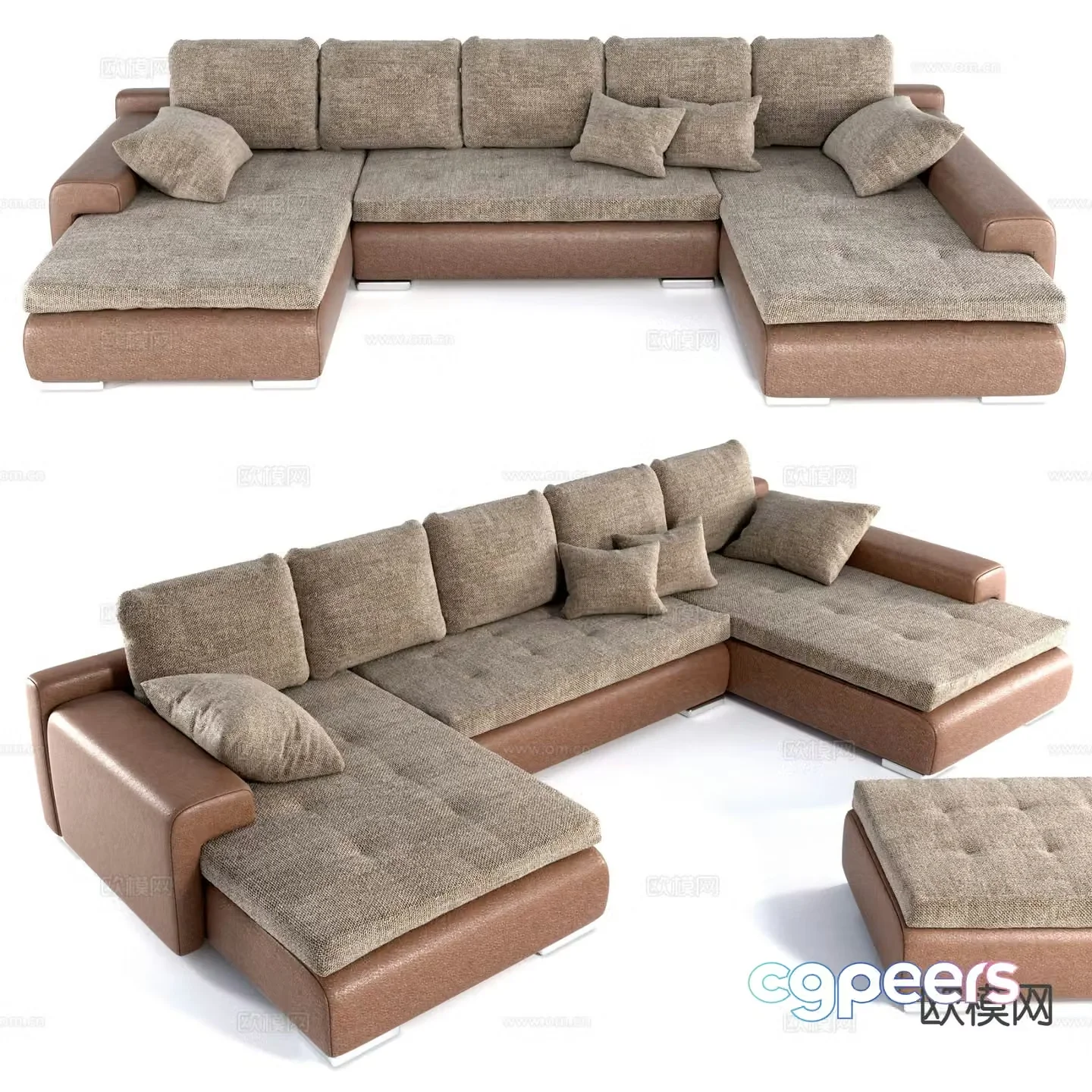 Modular sofa multi-person sofa 3d model