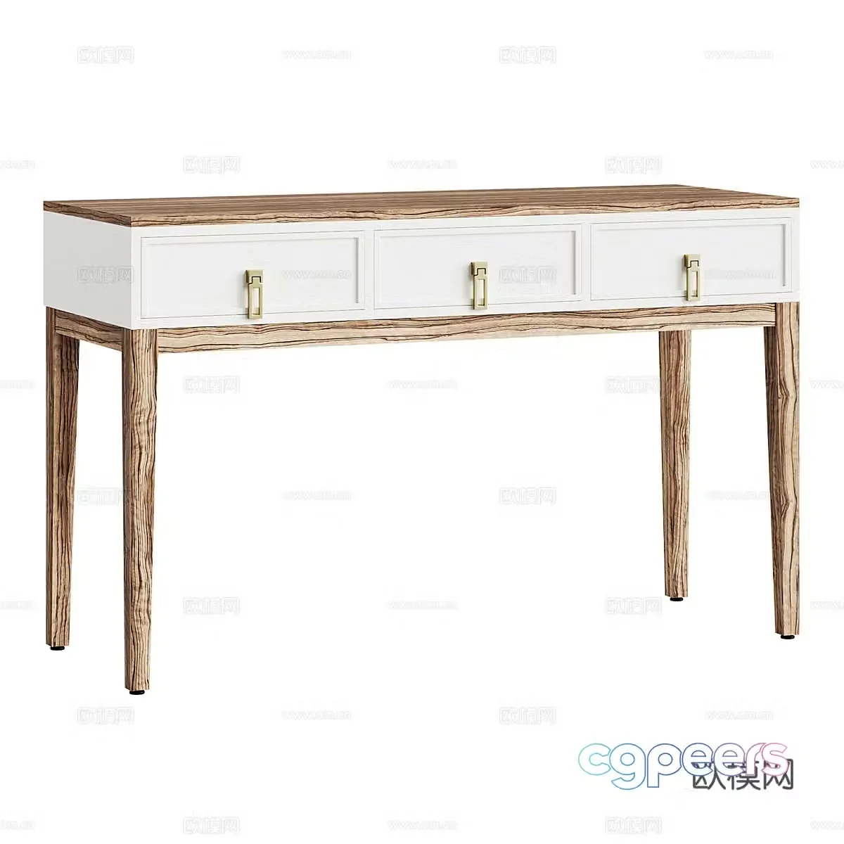 Cream style dressing table dressing cabinet desk office desk decorative table storage table 3d model