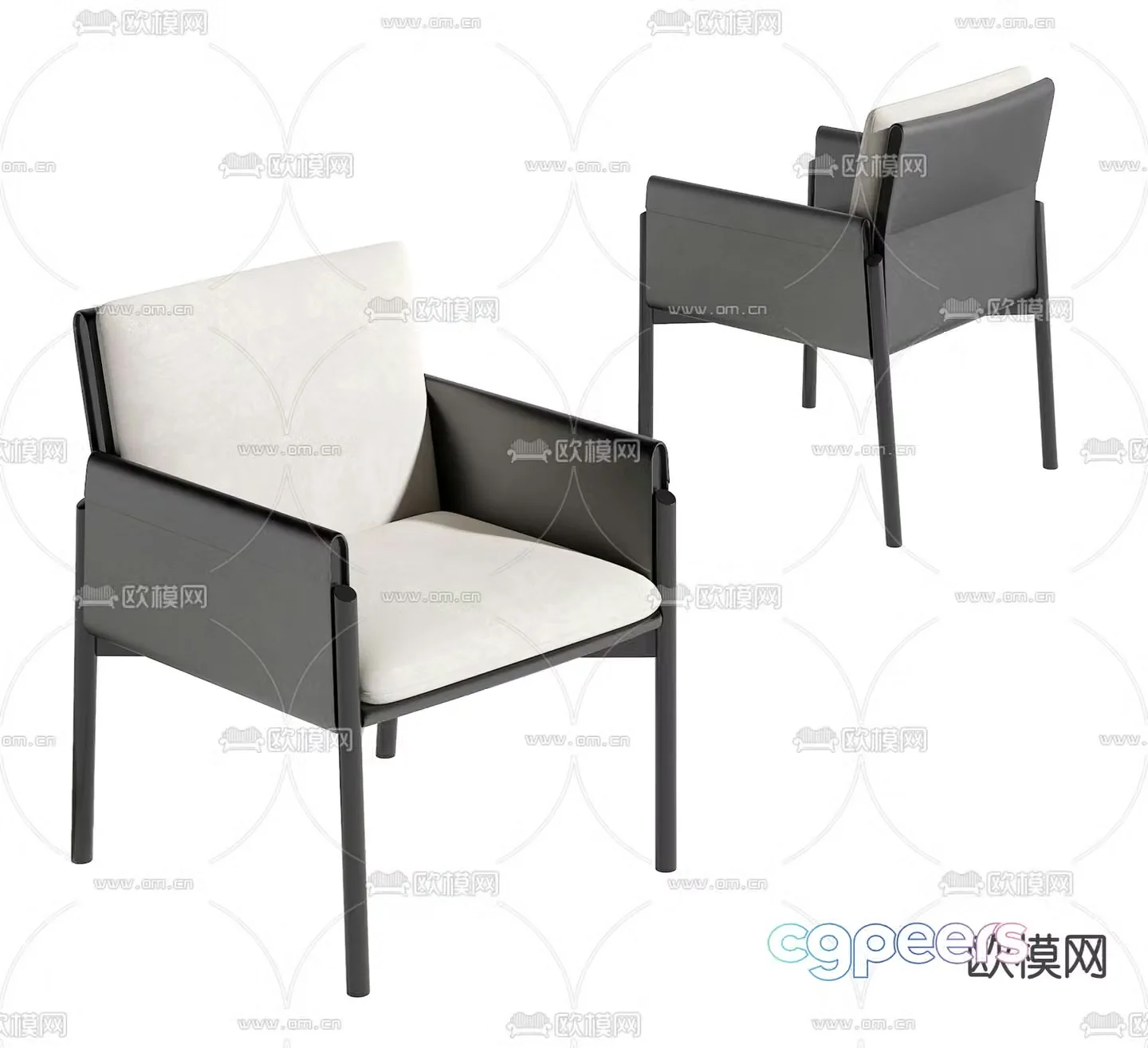 Modern chair dining chair 3d model