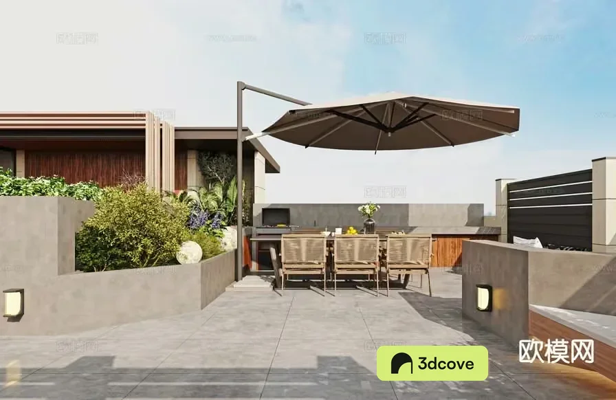 Outdoor Patio With Furniture