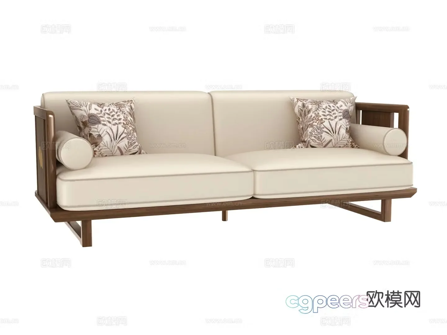 New Chinese style double sofa 3d model