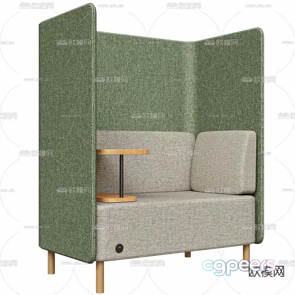 Leisure sofa booth sofa 3d model
