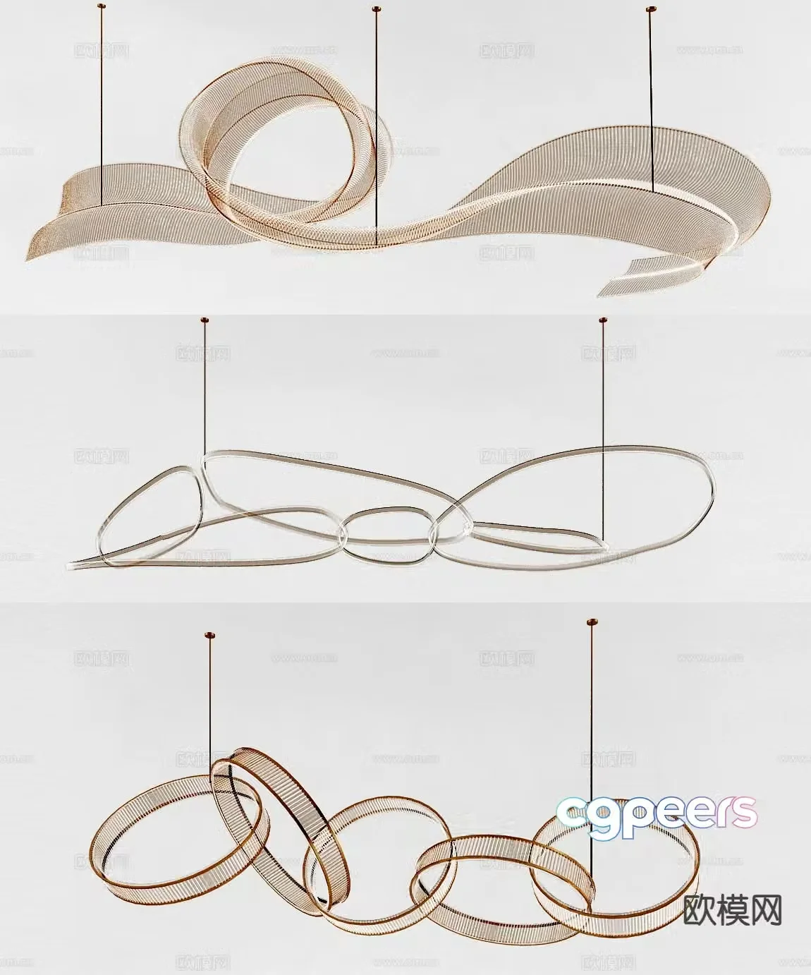 Modern chandelier 3d model