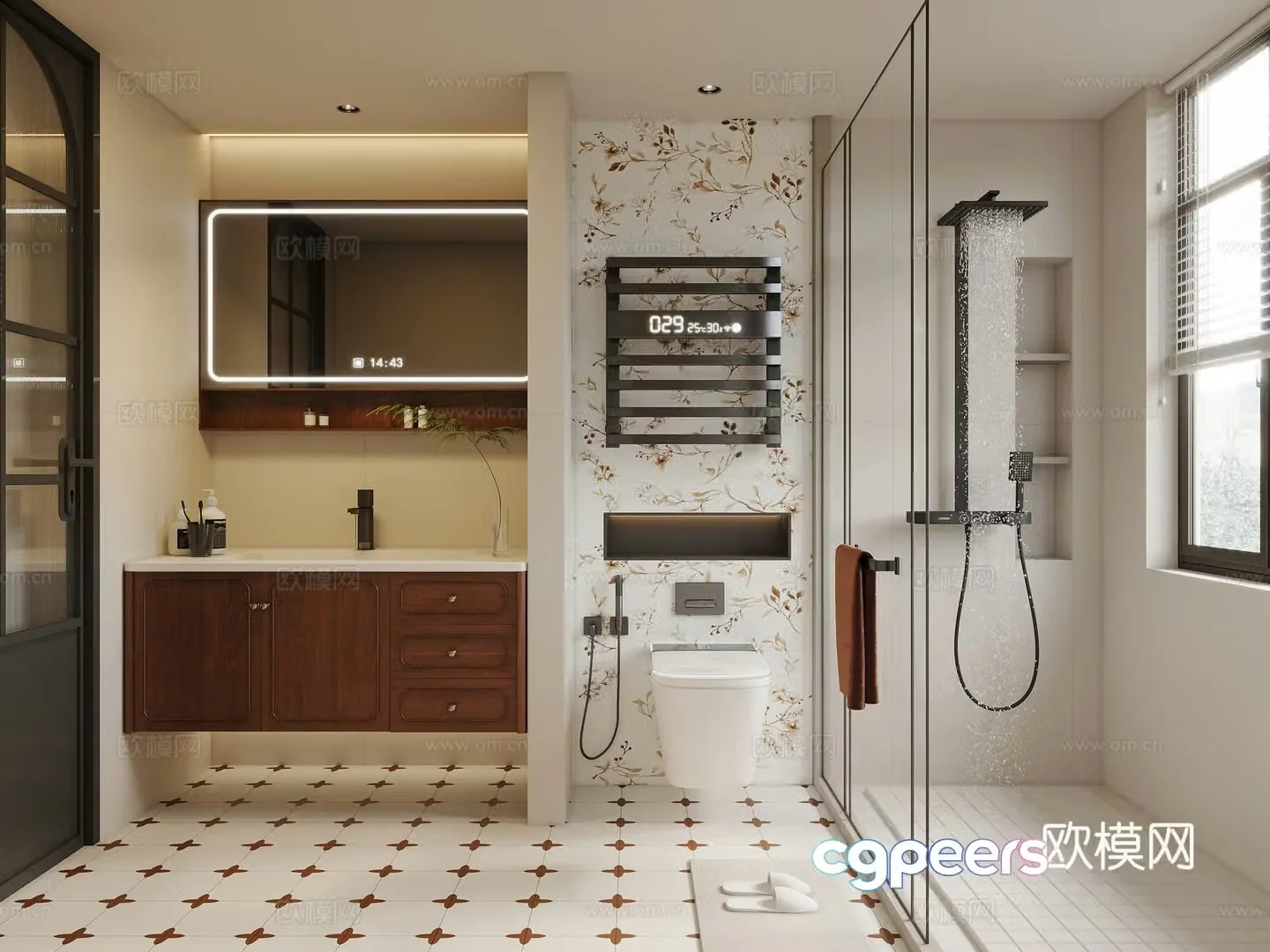 Medieval style bathroom bathroom 3d model