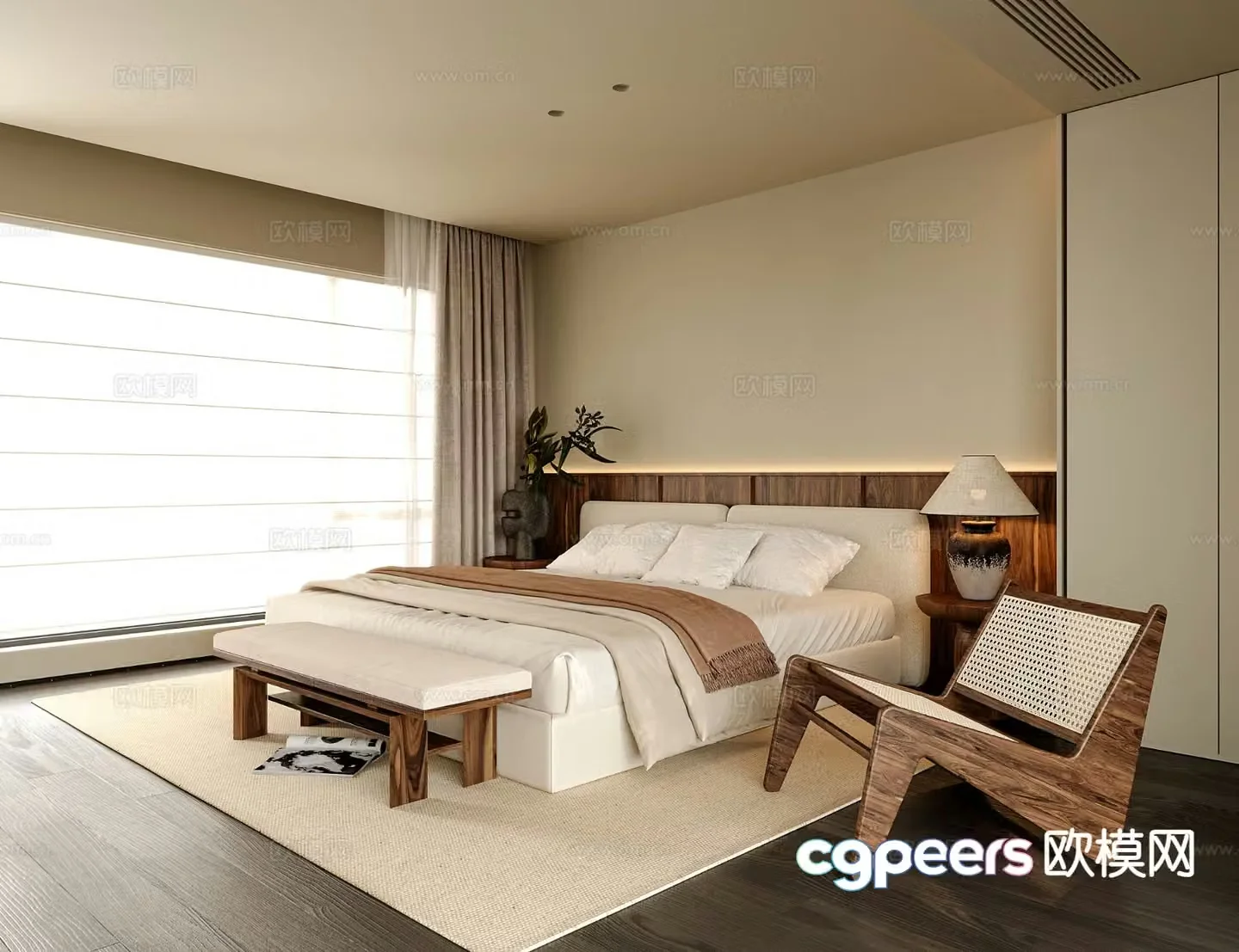 Medieval style bedroom master bedroom bed and breakfast guest room 3d model