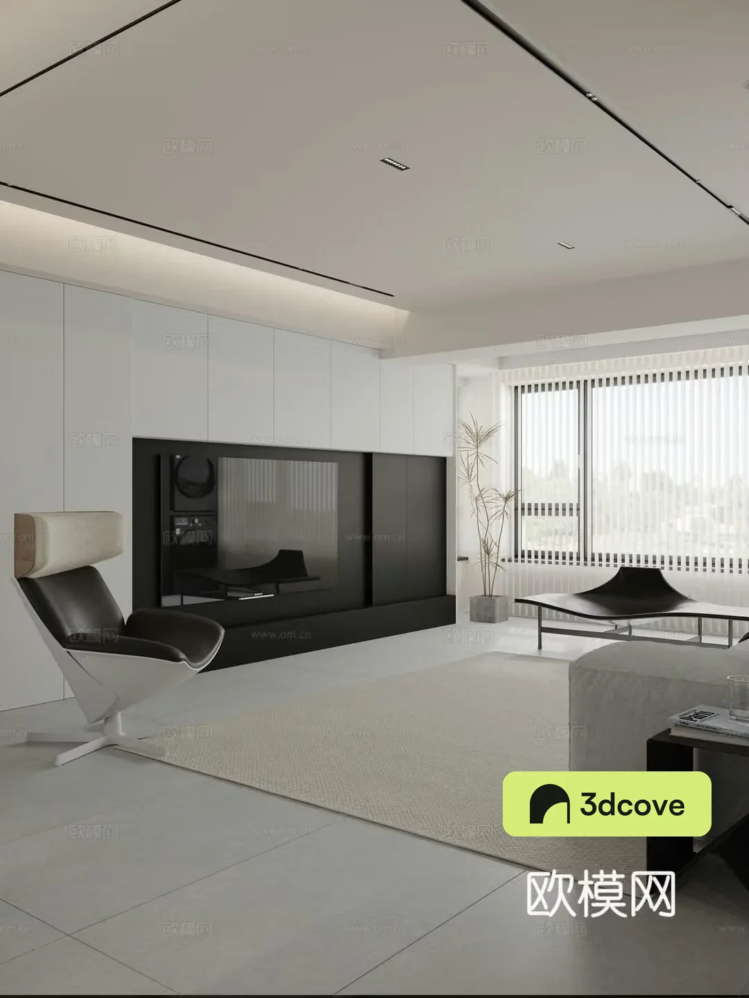 Minimalist TV wall TV integrated cabinet