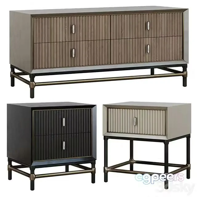 3ds Max Free – Chest of drawers and bedside tables in Art Deco style 05