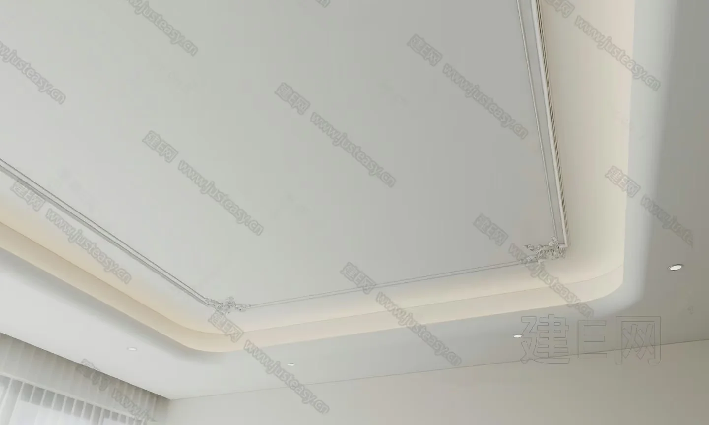White Ceiling With Recessed Lighting 3D Model – 4655 – VRAY Render
