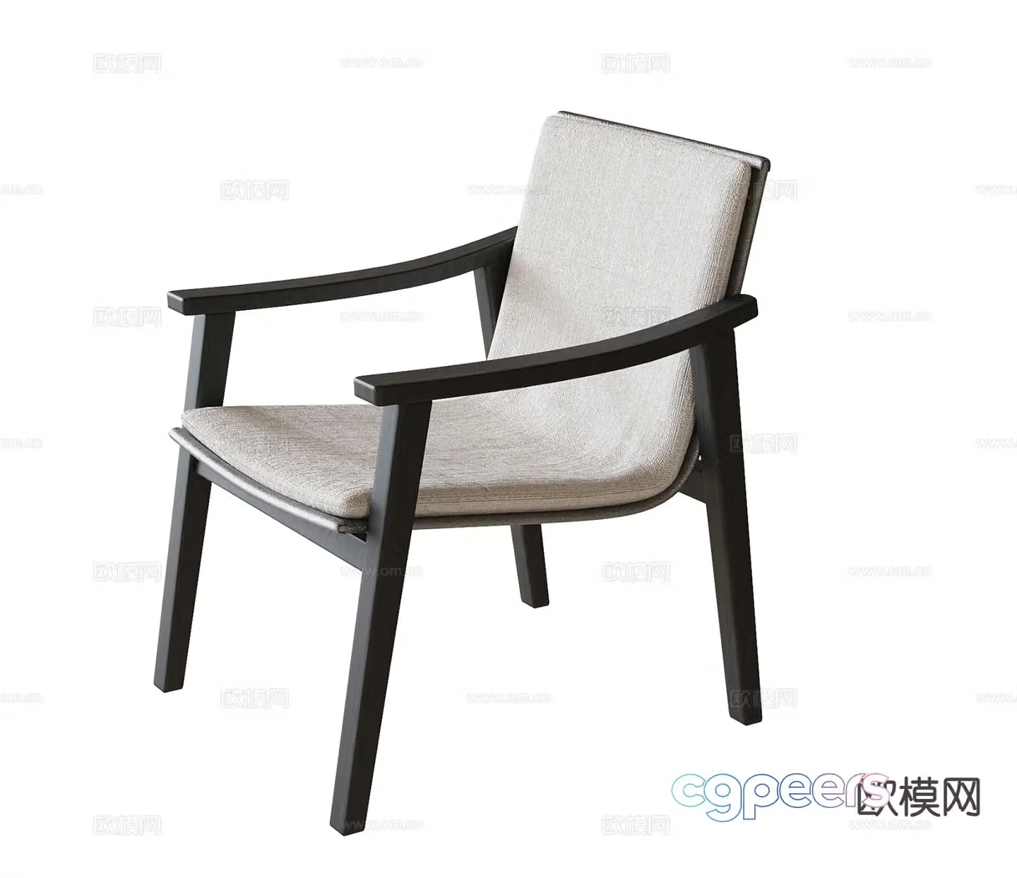 Modern single chair dining chair leisure chair 3d model