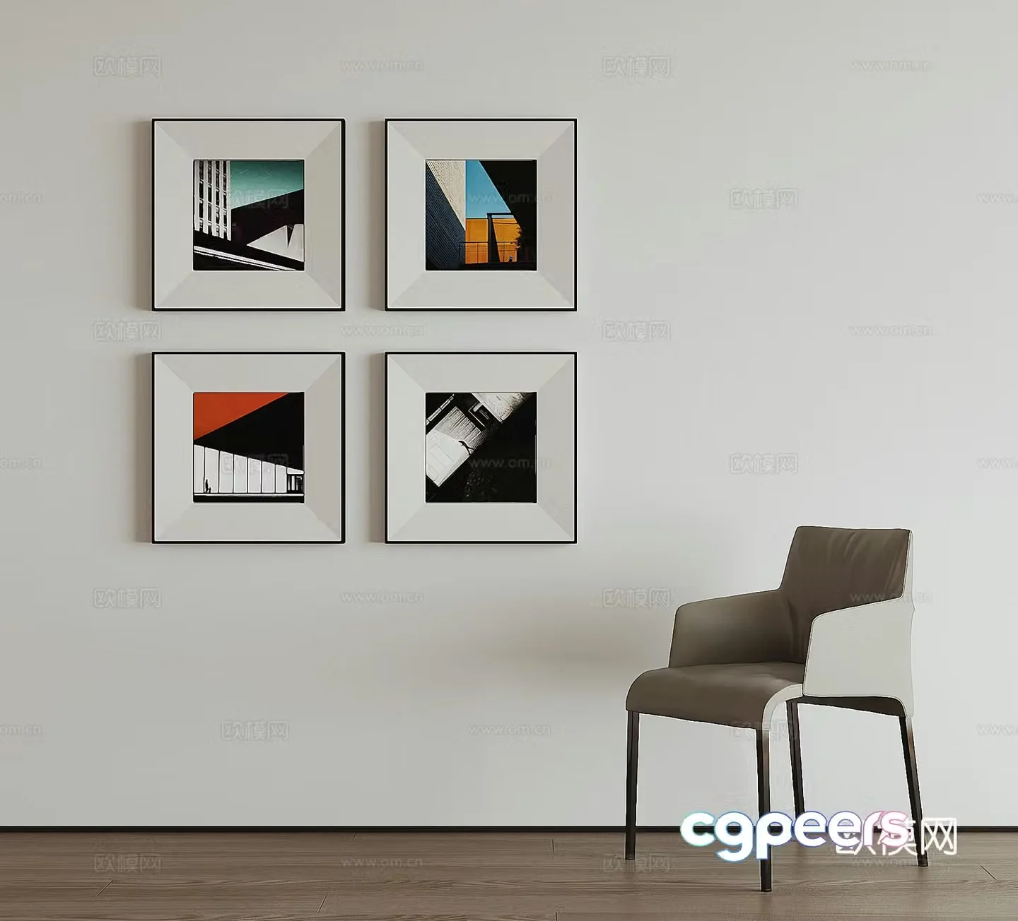 Modern combination hanging painting 3d model