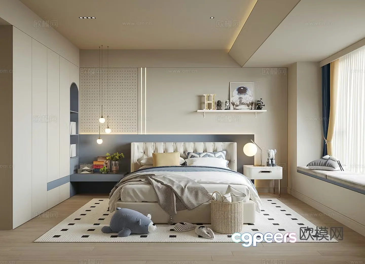Modern children’s bedroom 3d model
