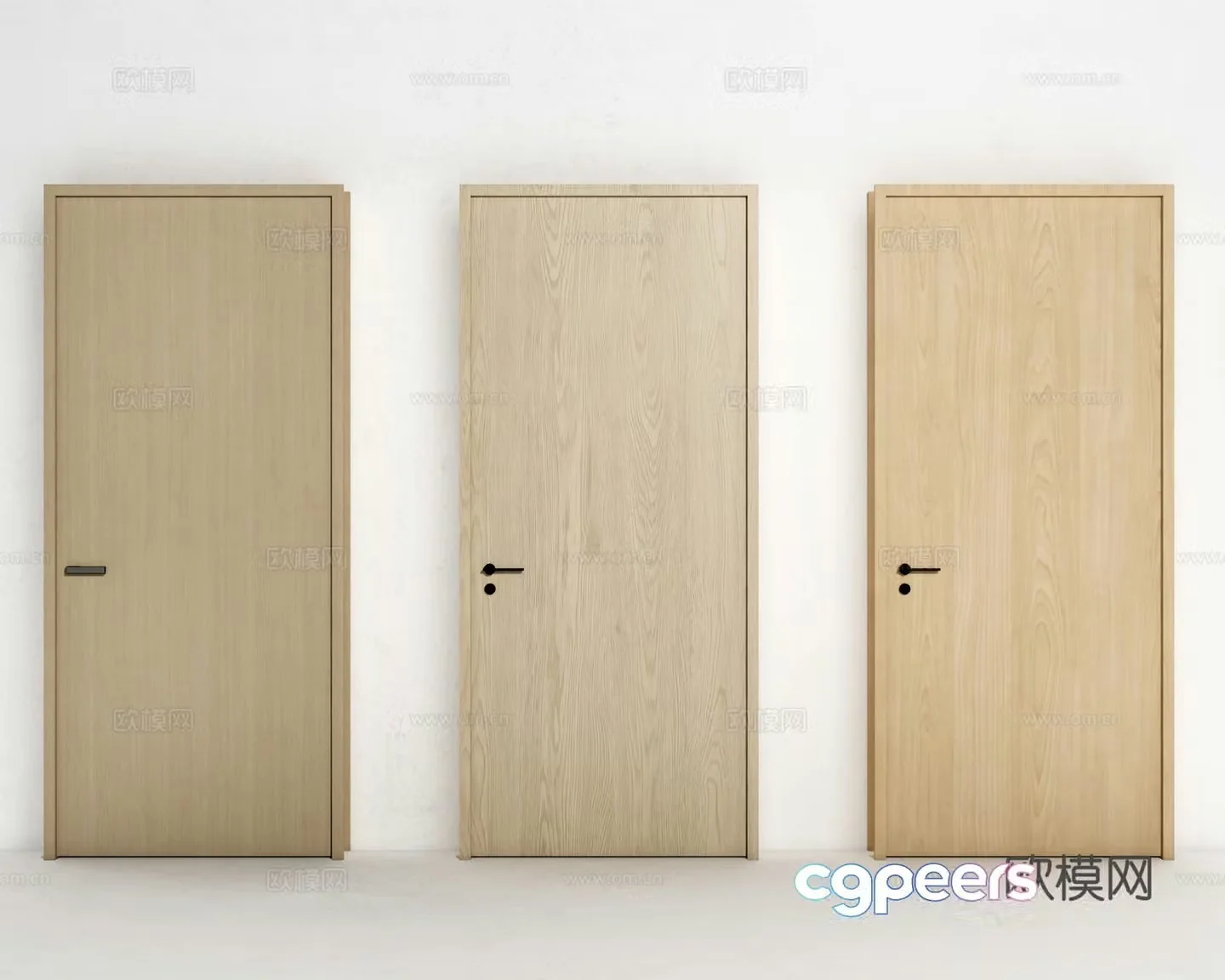 Modern single-open door Single-open door Sliding door 3D model