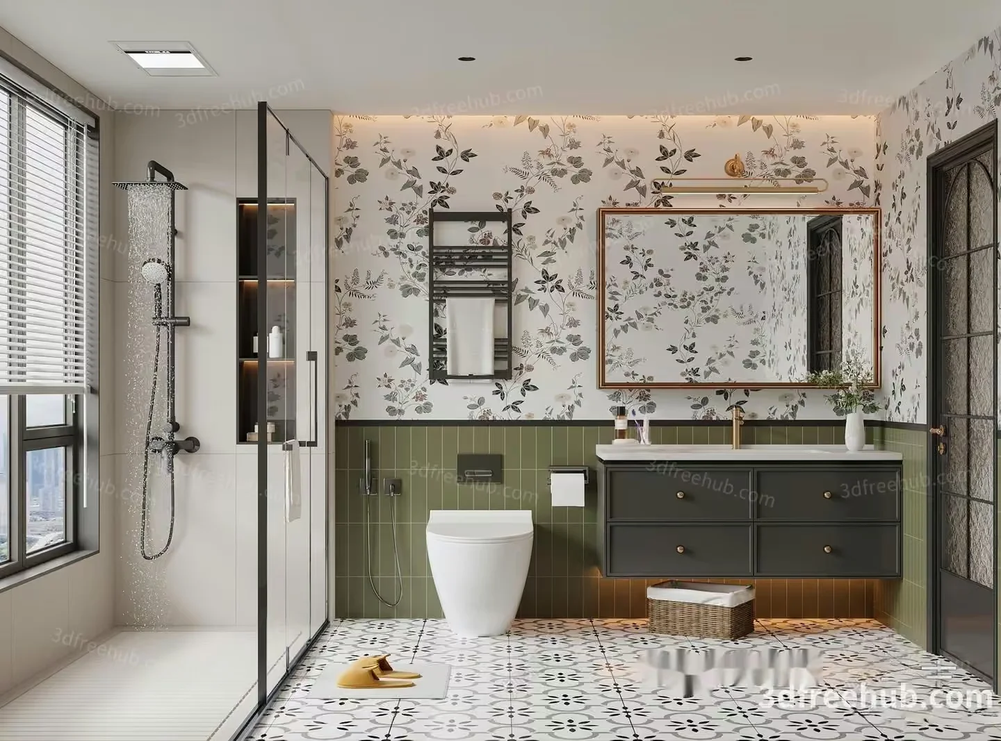 Modern Bathroom Interior 3D Model – 20531 – VRAY Render