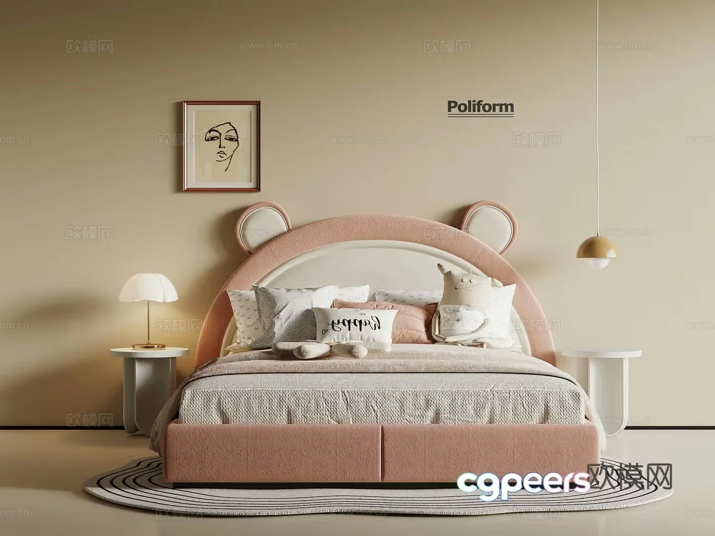 Modern children’s bed 3d model