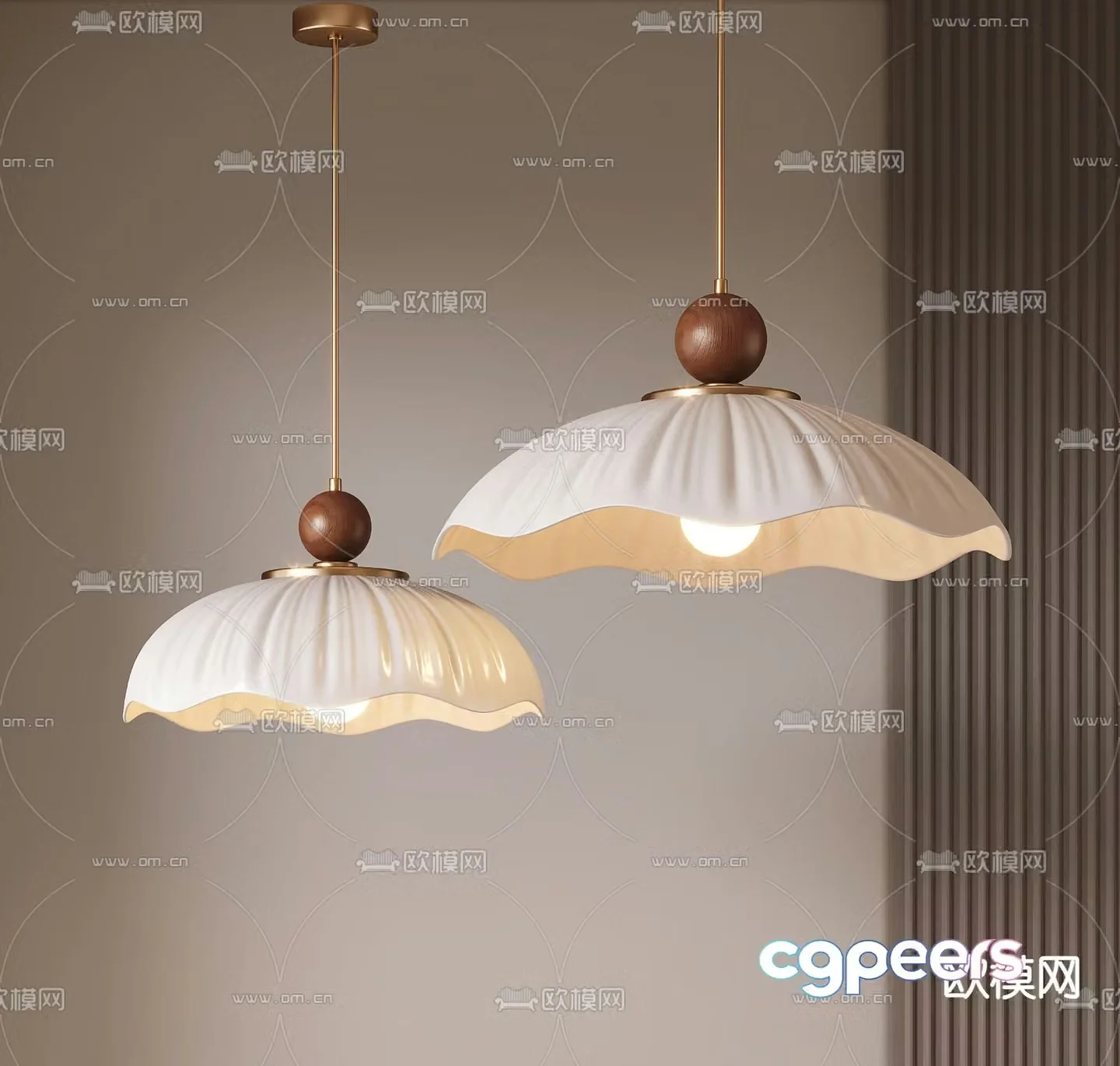Cream style chandelier 3d model