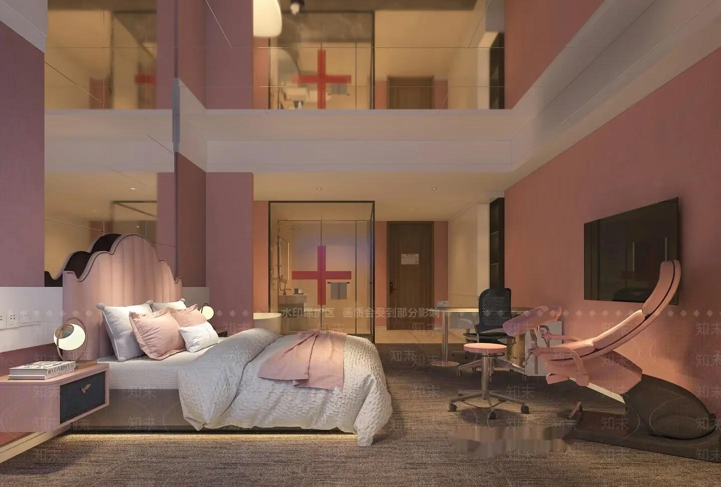 Cozy Pink Bedroom 3D Model – 18935 – VRAY Render