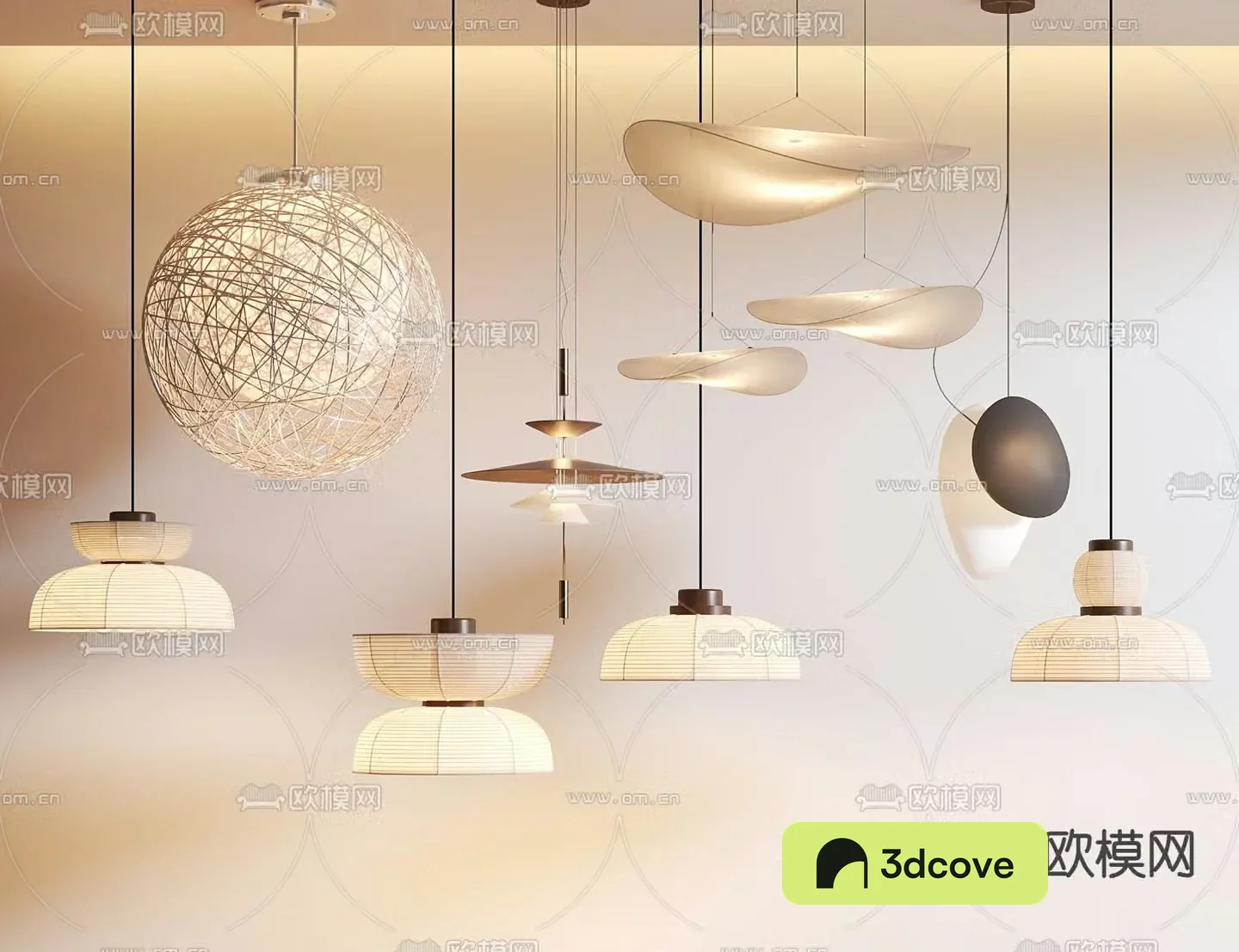 Wabi-sabi style chandelier combination