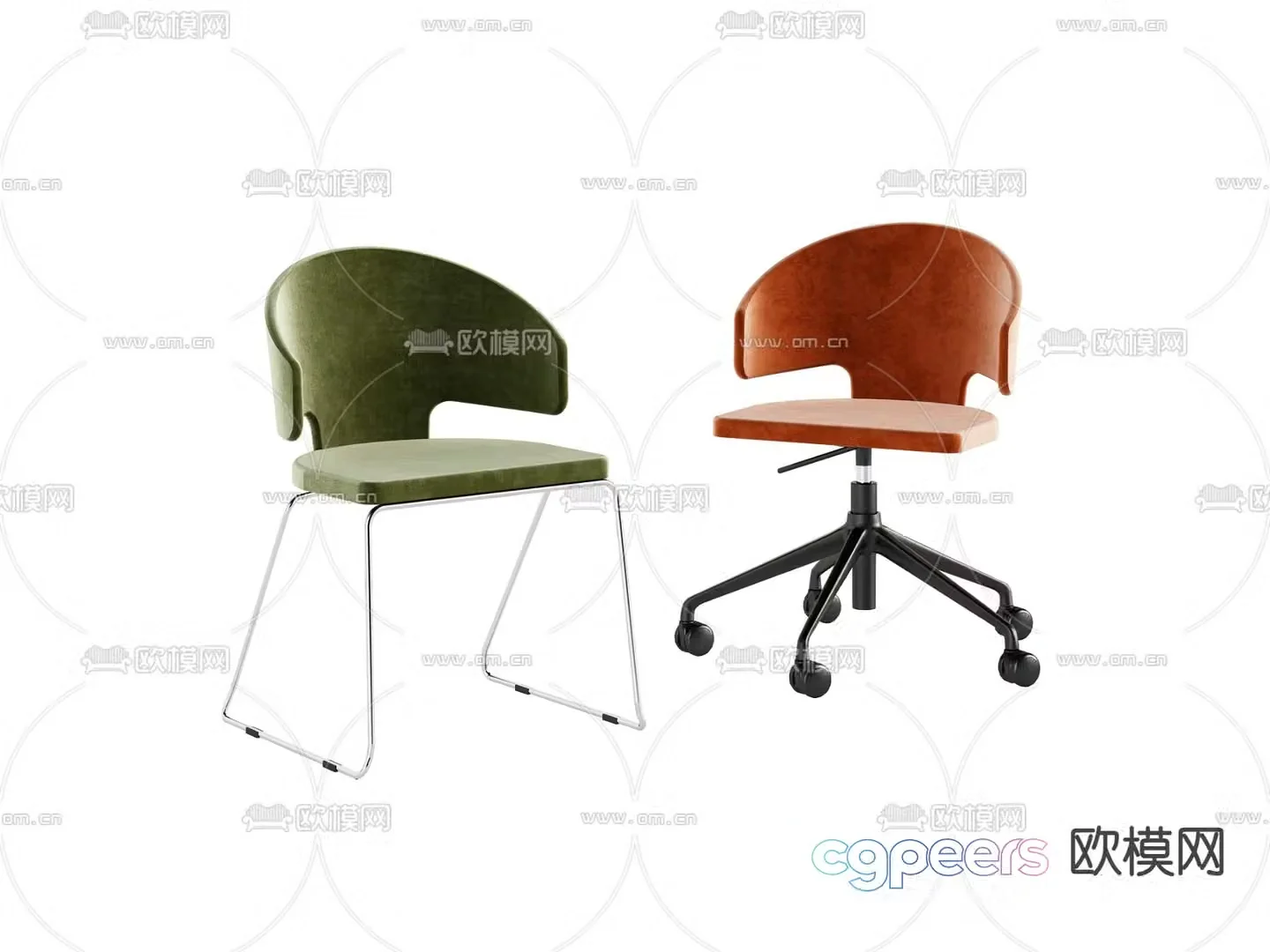 Modern office chair conference chair staff chair 3d model