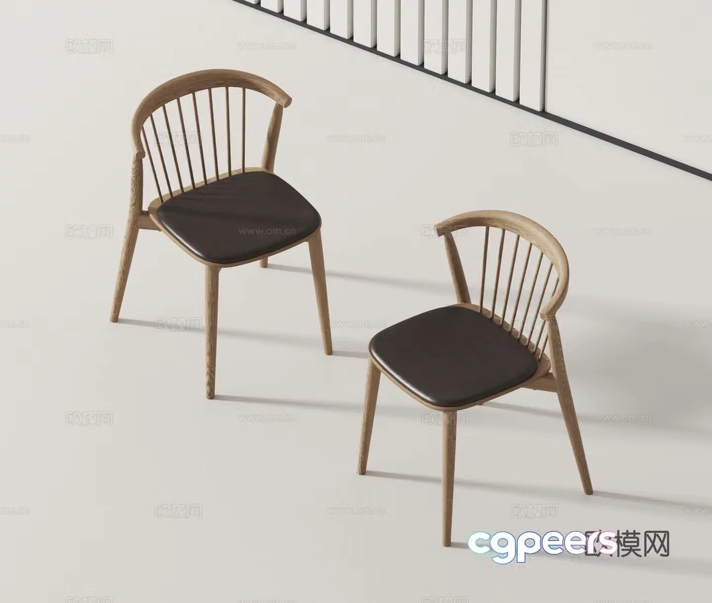 Modern single chair dining chair 3d model