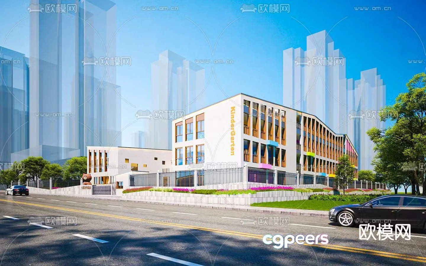 Kindergarten appearance 3d model