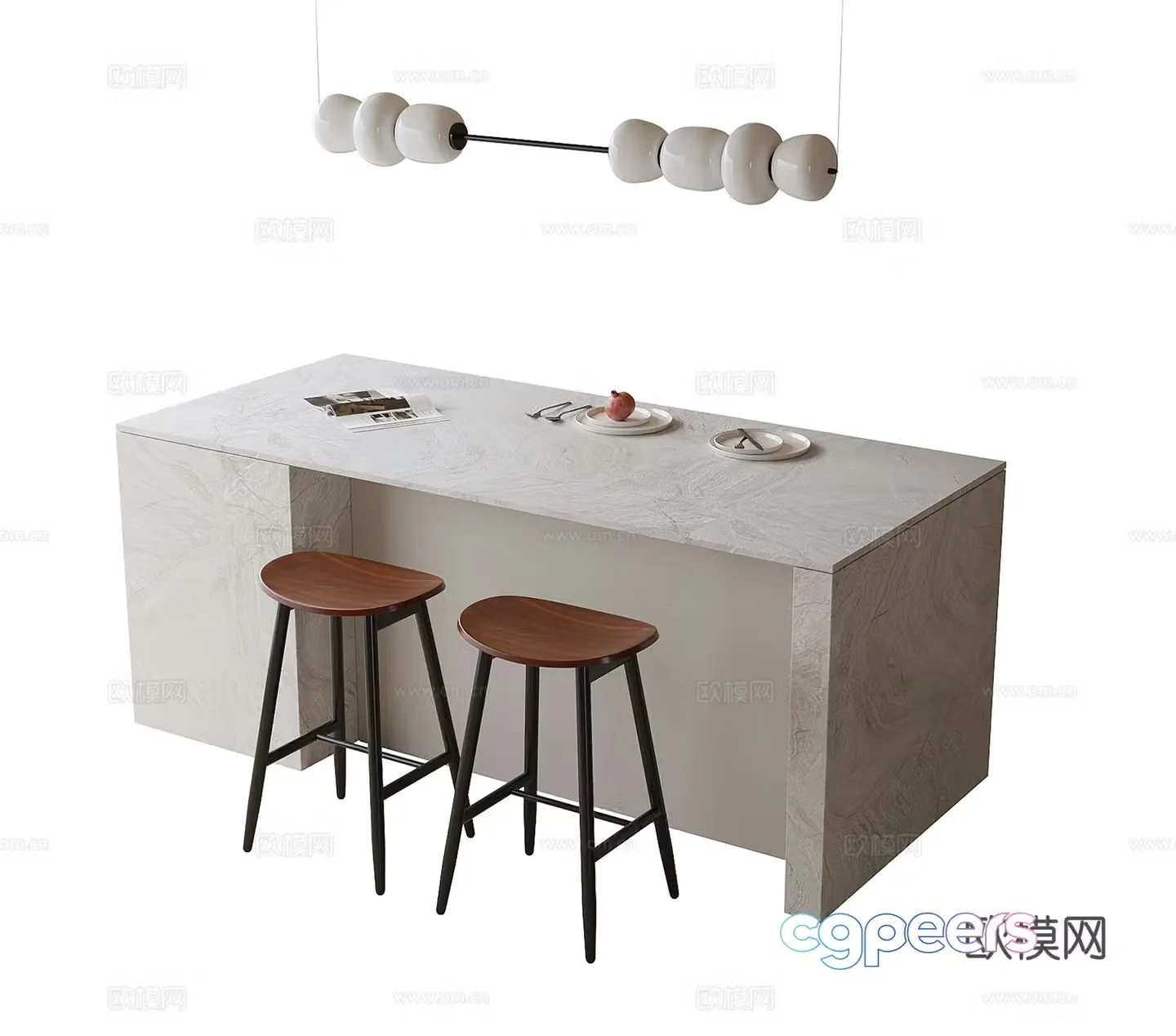 Modern bar bar chair 3d model
