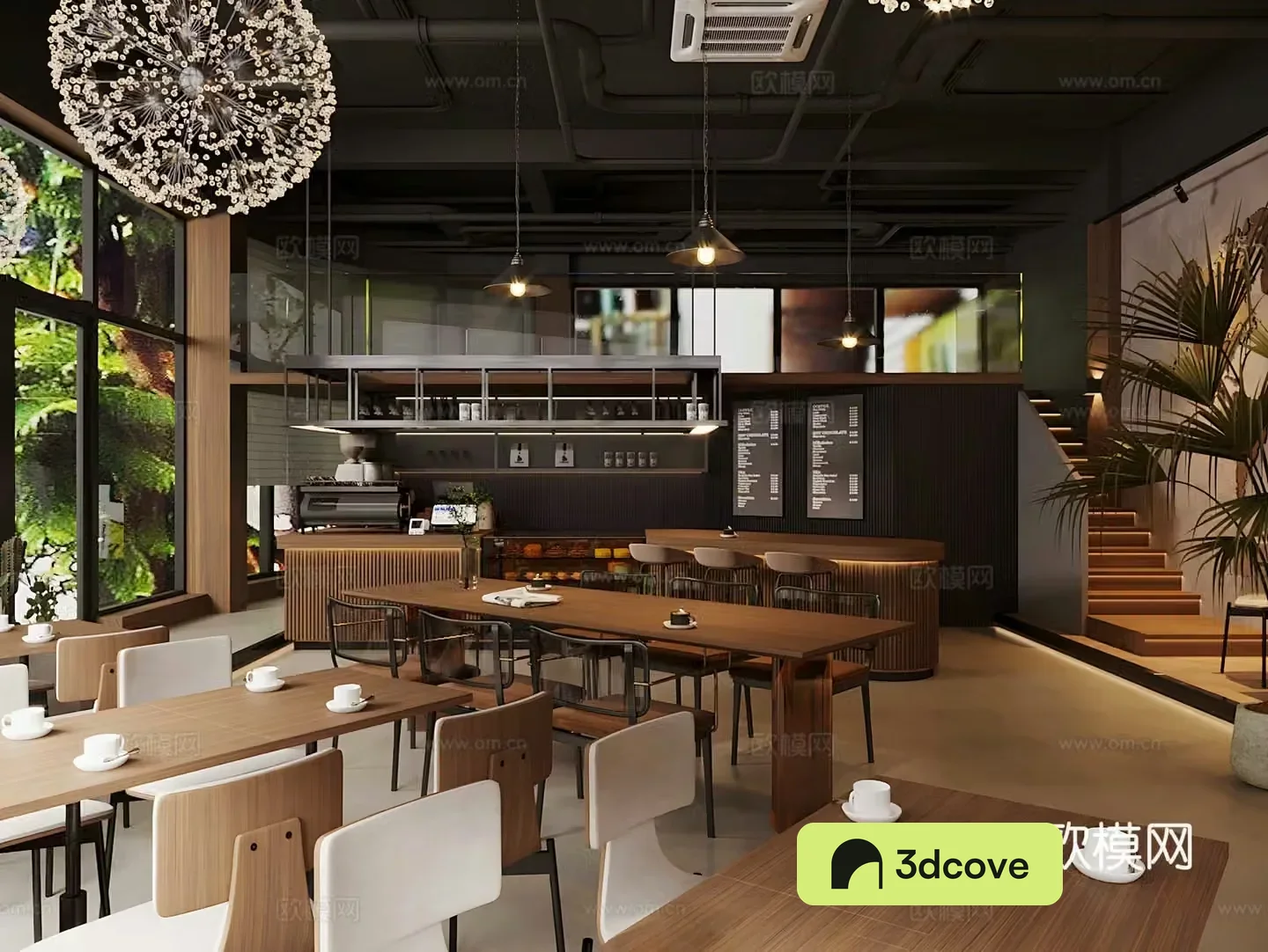 Log Cafe Milk Tea Shop Cake Dessert Shop Coffee Operating Desk