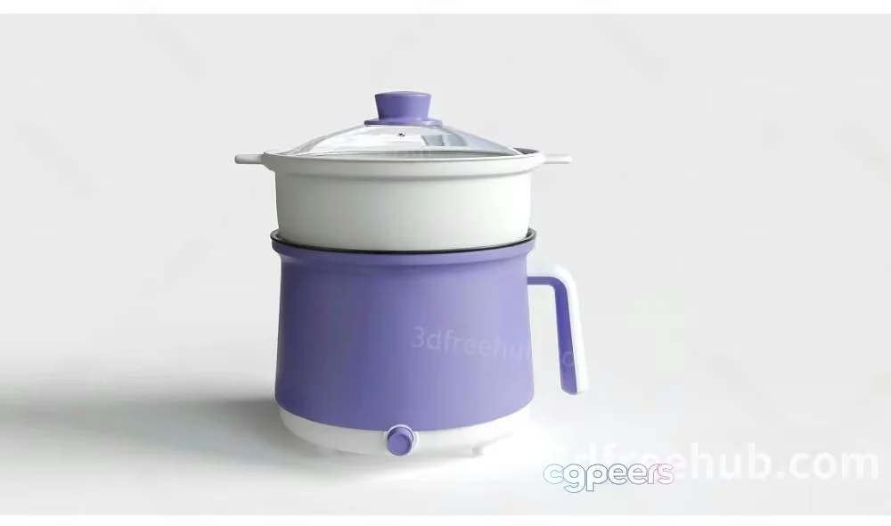 Purple Pot With Lid 3D Model – 18552 – VRAY Render