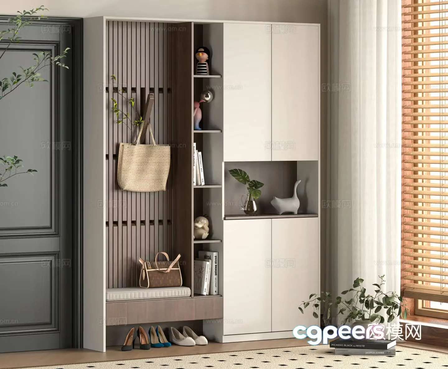 Modern shoe cabinet 3d model
