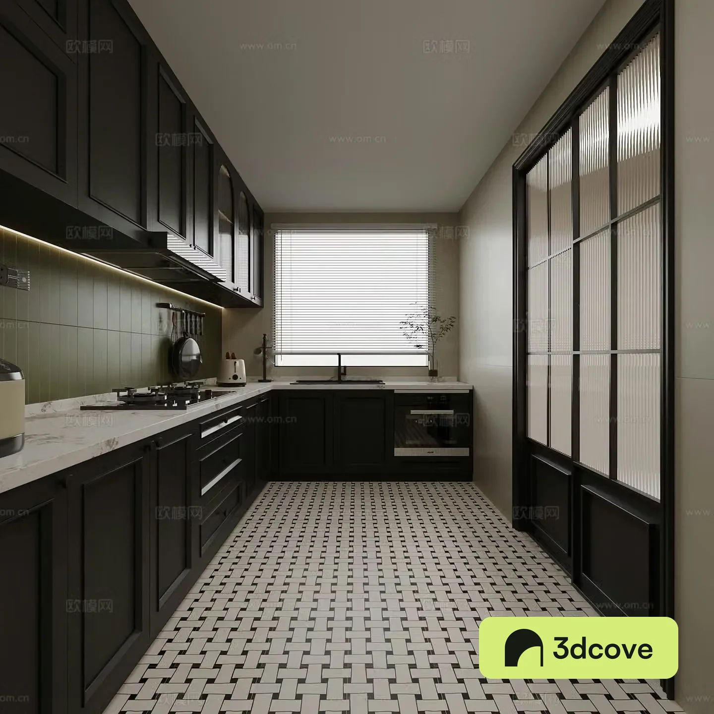 French kitchen refrigerator range hood