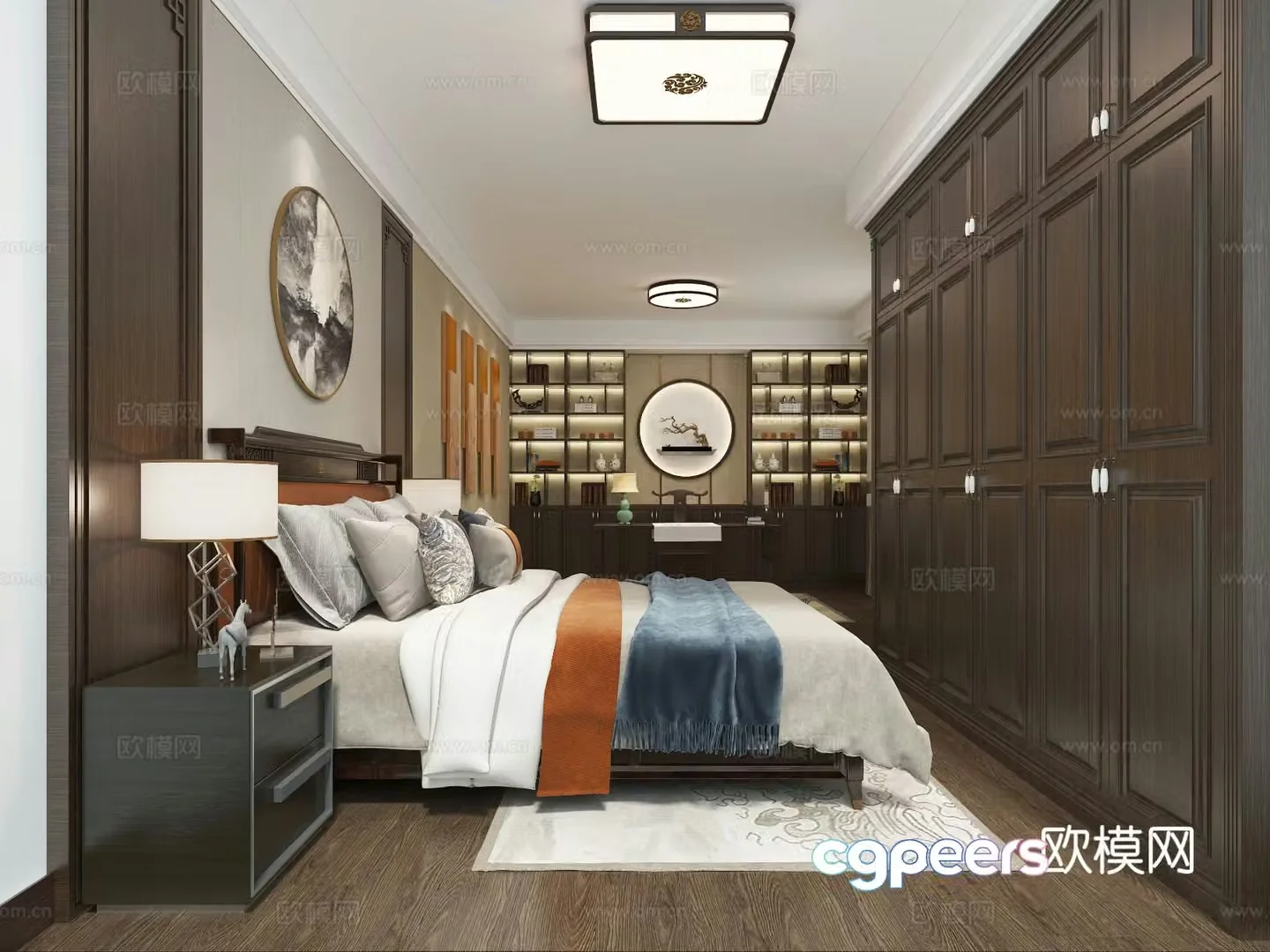 New Chinese style bedroom master bedroom 3d model