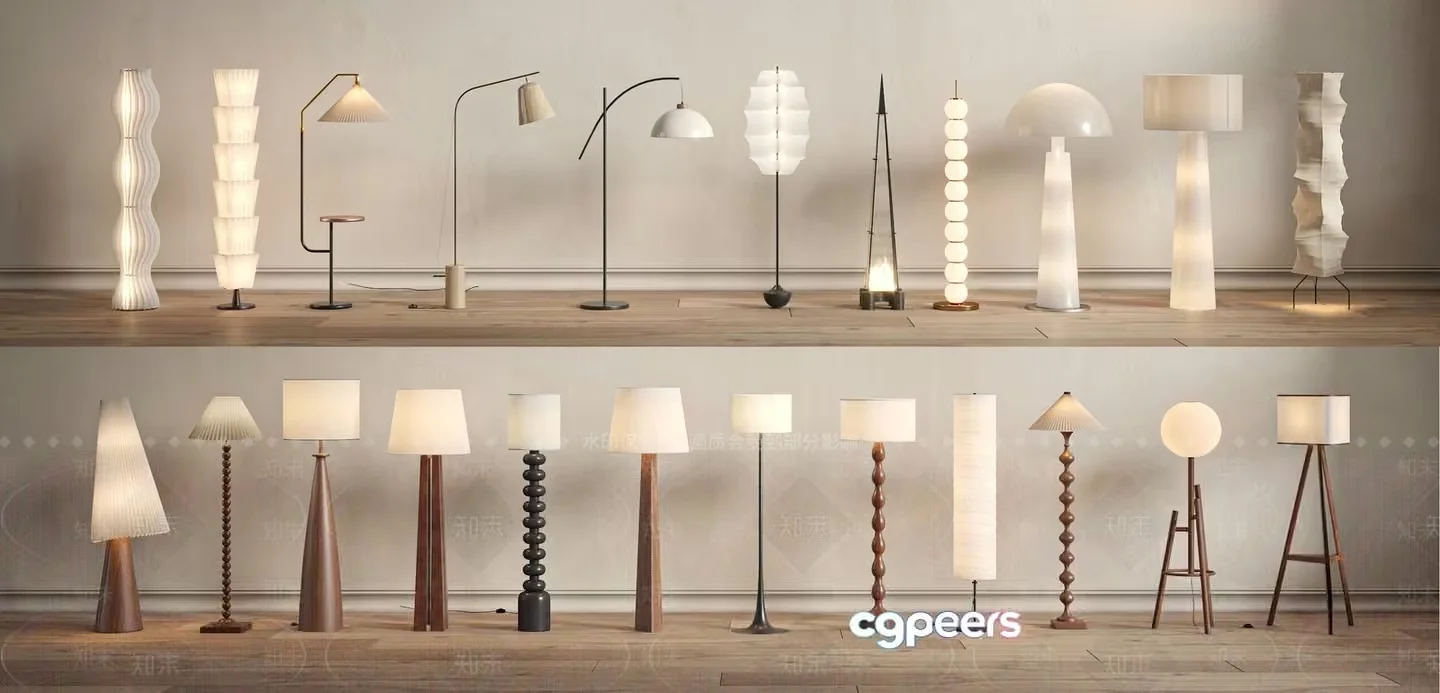 Modern Floor Lamps 3D Model – 20127 – VRAY Render
