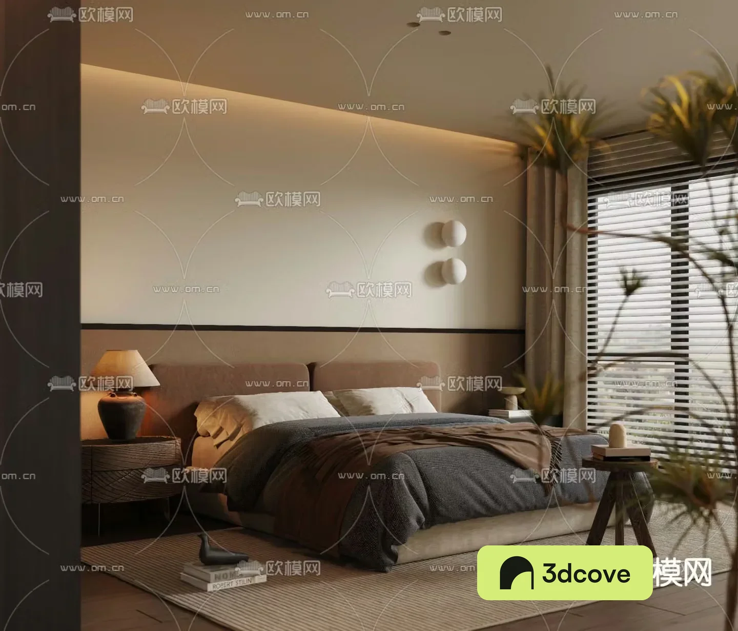 Middle style bedroom master bedroom master room 3d model