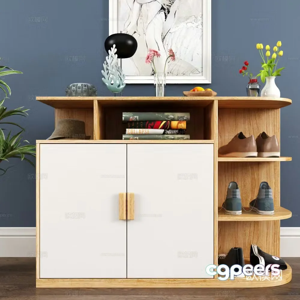 Modern shoe cabinet accessories 3d model