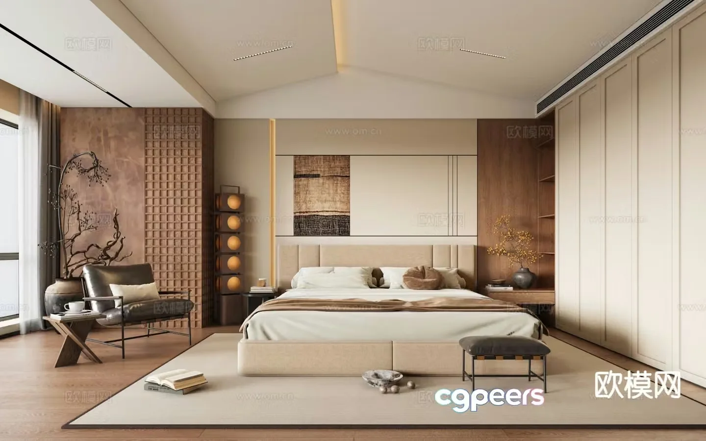 Medieval style bedroom master bedroom 3d model