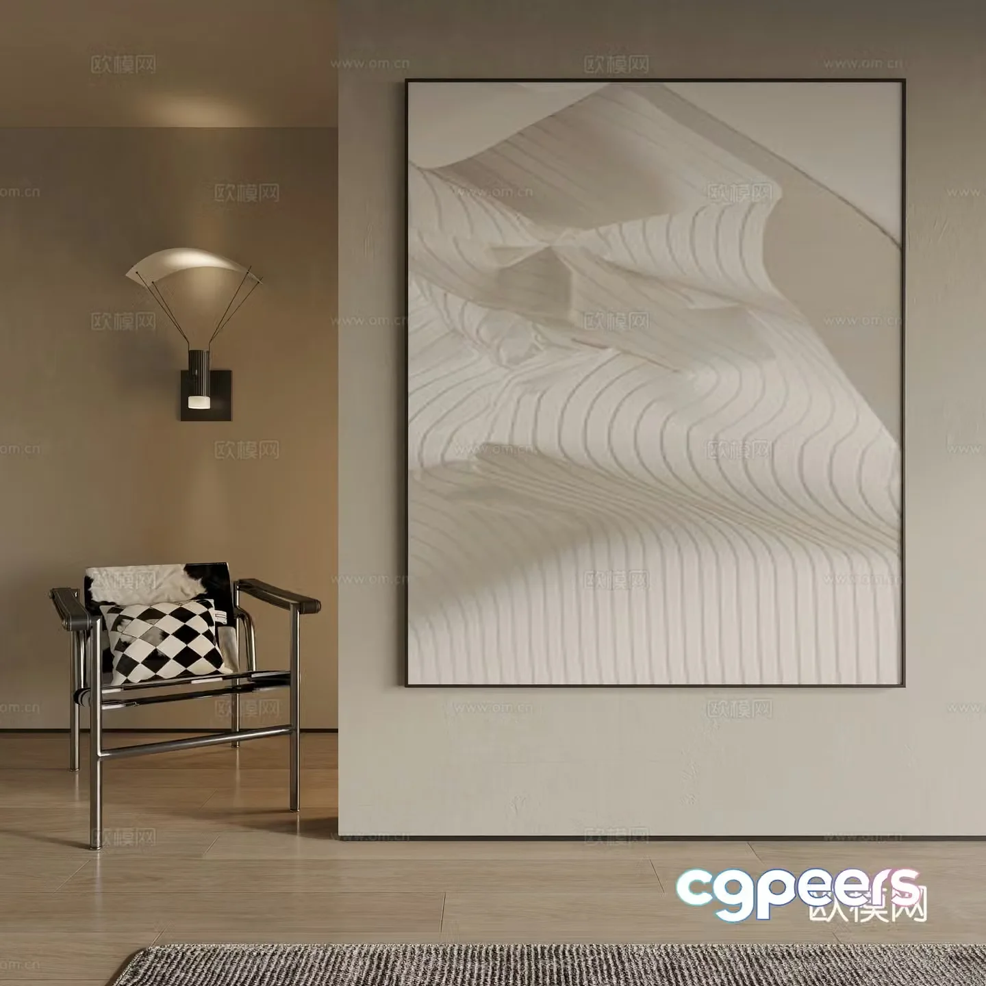 Modern decorative painting 3d model
