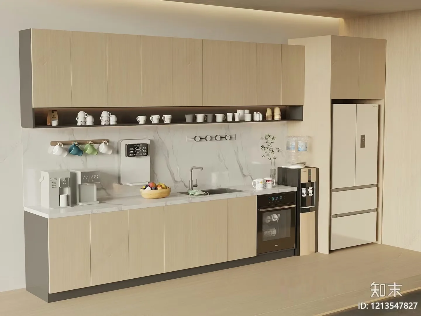 Modern Kitchen Design 3D Model – 6196 – VRAY Render
