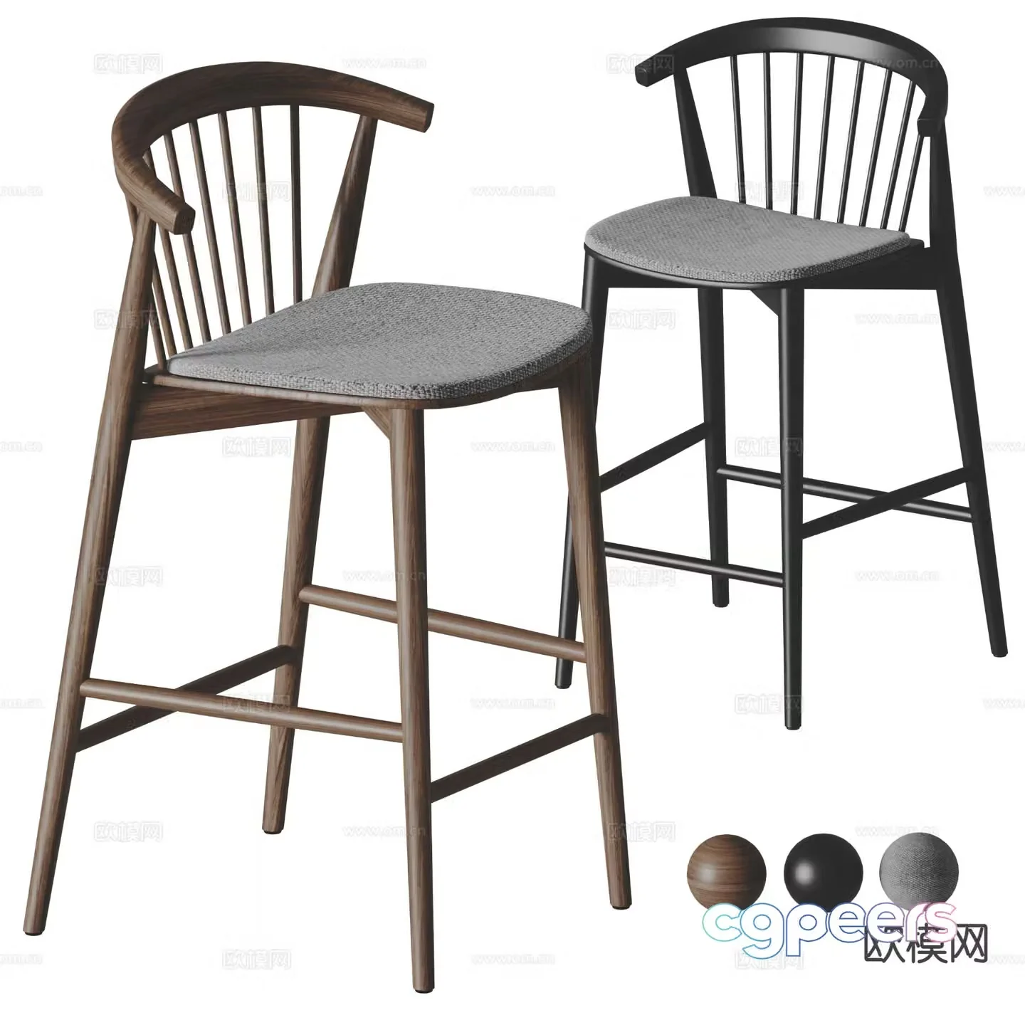 ALOHA bar stool bar stool high stool 3d model