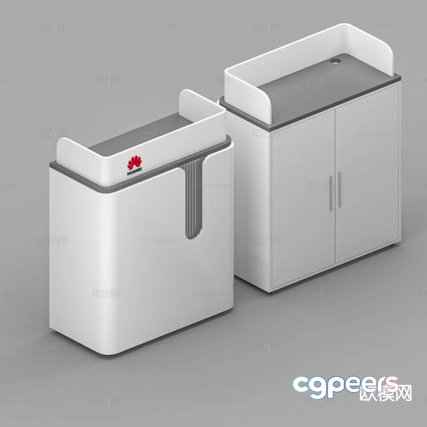 Painted podium reception desk podium welcome desk 3D model